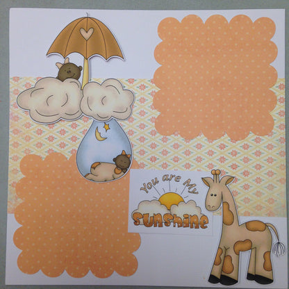 Page Kit (2) 12x12 Scrapbook BABY GIRL ORANGE - Scrapbook Kyandyland