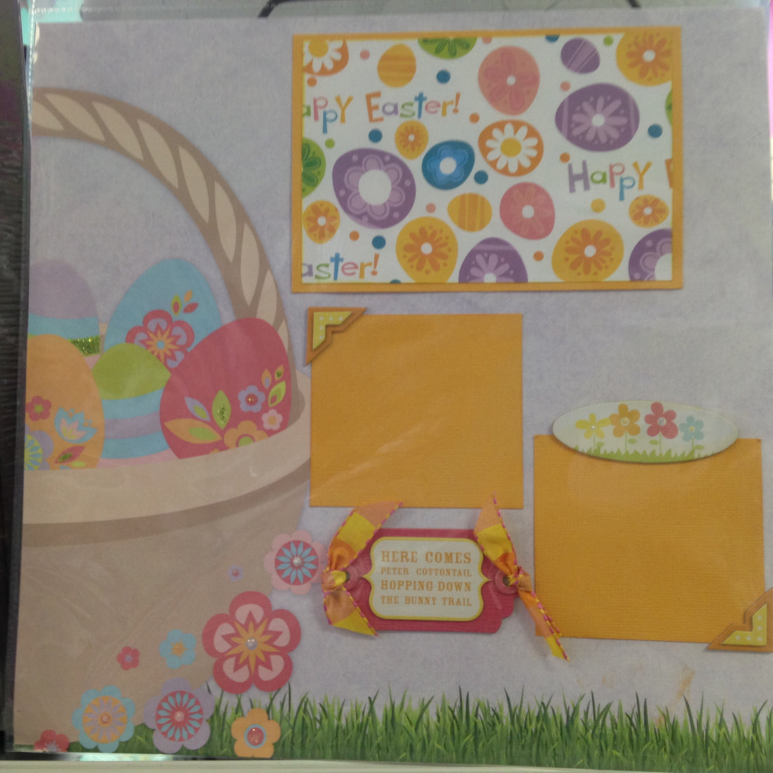 Page Kit (2) 12x12 Scrapbook Premade HAPPY EASTER BASKET - Scrapbook Kyandyland