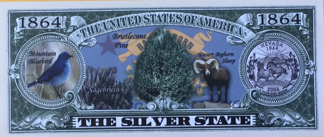 Paper Money 1864 STATE OF NEVADA Scrapbooksrus