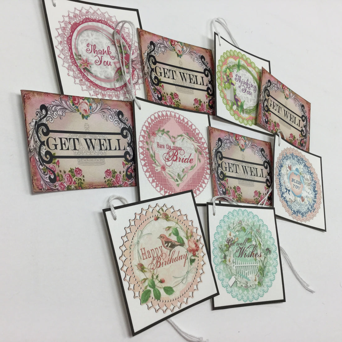 Tags &amp; Ephemera 10pc SENTIMENTS &amp; GREETINGS TAGS Scrapbooksrus 