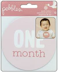 Pebbles Lullaby MONTH STICKERS GIRL First Year Age 12pc