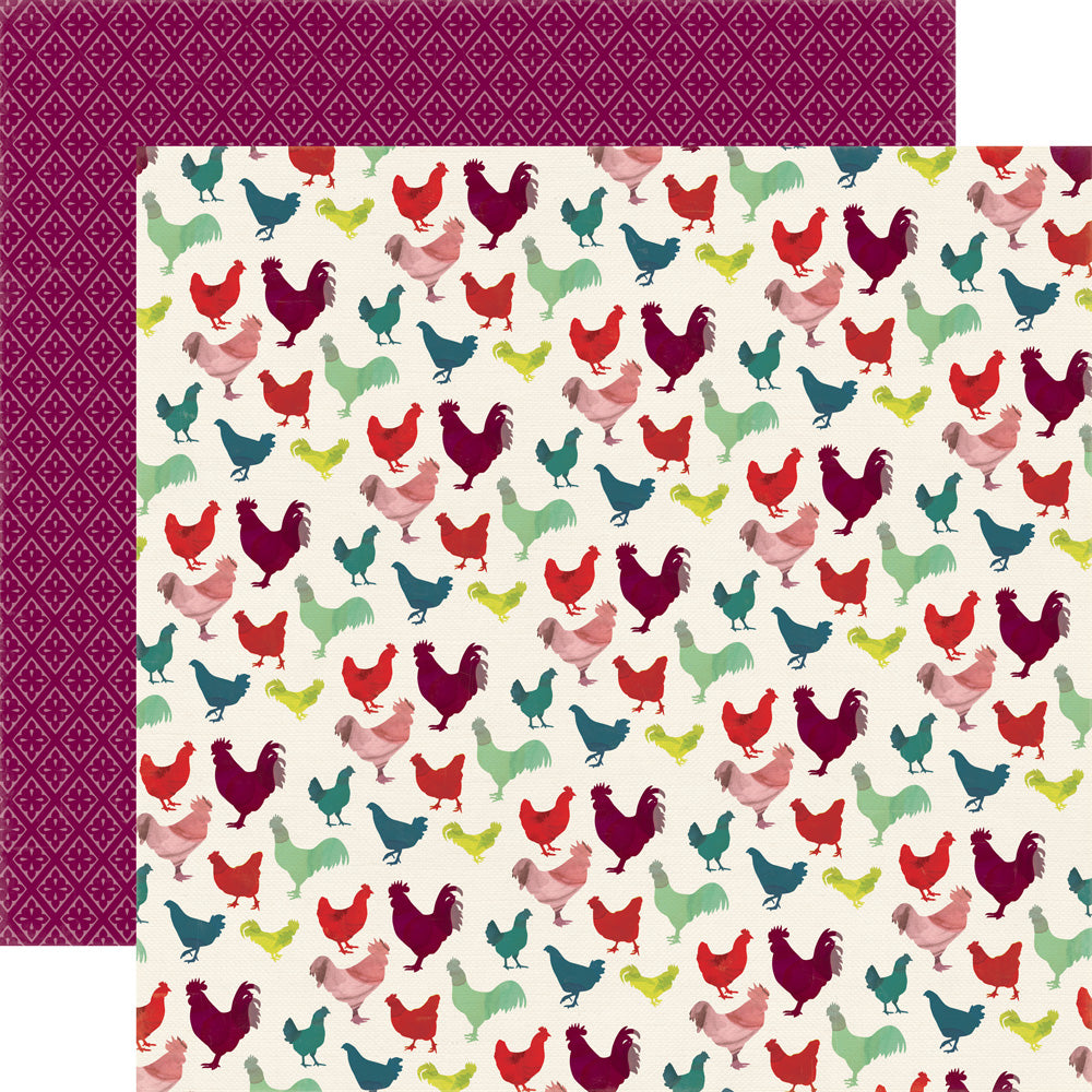 Echo Park Homegrown CHICKENS 12"x12" Paper