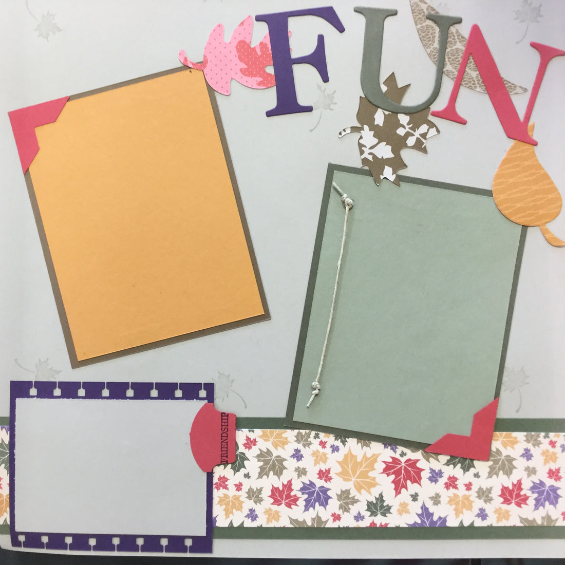 Premade Page FALL FUN (2) 12X12 Scrapbook @Scrapbooksrus Scrapbooksrus