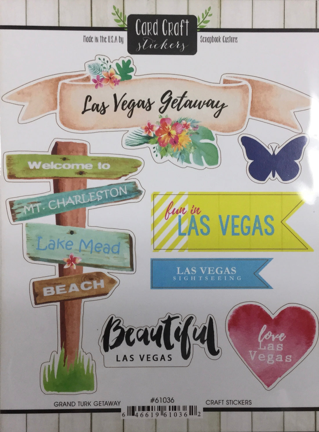 LAS VEGAS GETAWAY Stickers 18 pc Scrapbook Customs Scrapbooksrus
