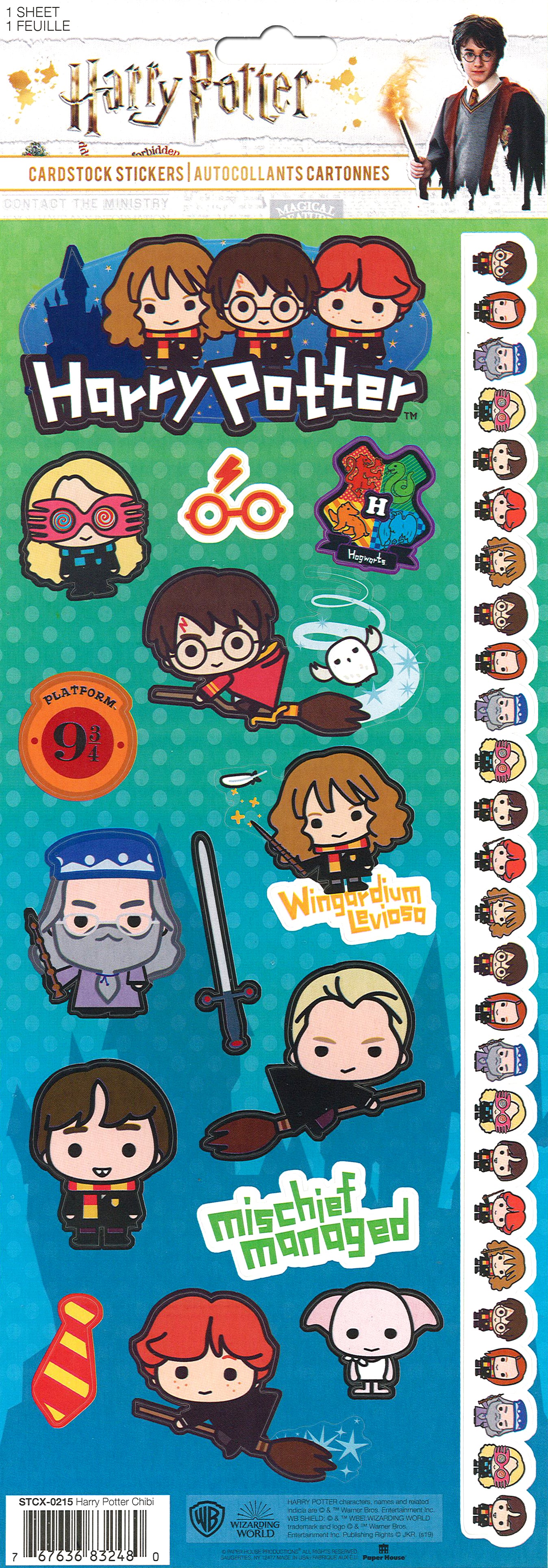 Wizarding World Paper House HARRY POTTER CHIBI Cardstock Stickers 16pc Scrapbooksrus 