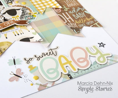 Simple Stories Oh Baby! 4x4 ELEMENTS 12x12 Scrapbook Paper Scrapbooksrus 