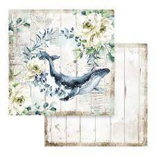 Stamperia Romantic Sea Dream WHALES SBB785 12"X12" Scrapbook Paper Scrapbooksrus