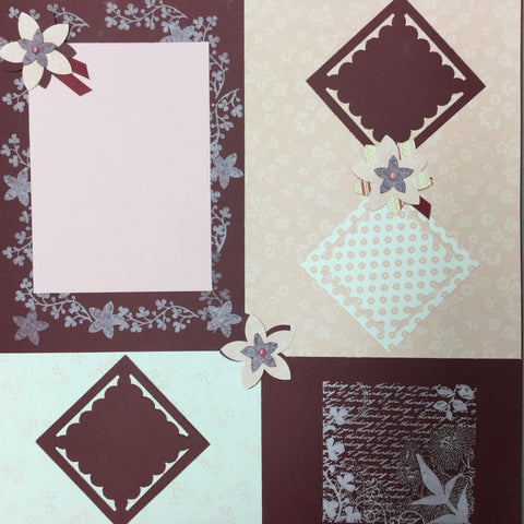 Premade Pages PINK & BURGUNDY # 2  12"X12" (2) Scrapbook Pages Scrapbooksrus 
