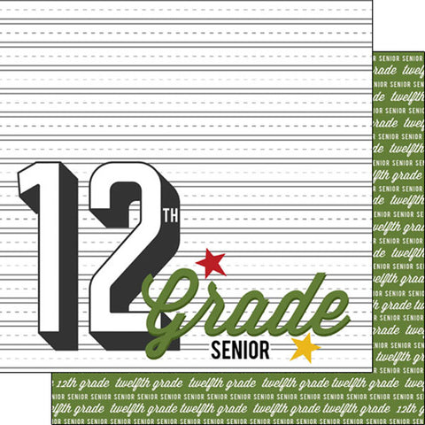 12th GRADE YEAR DS 12"X12" Paper Scrapbooksrus 