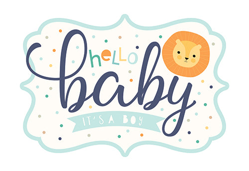 Echo Park 6&quot;x12&quot; HELLO BABY Chipboard Accents Sticker 35pc Scrapbooksrus 