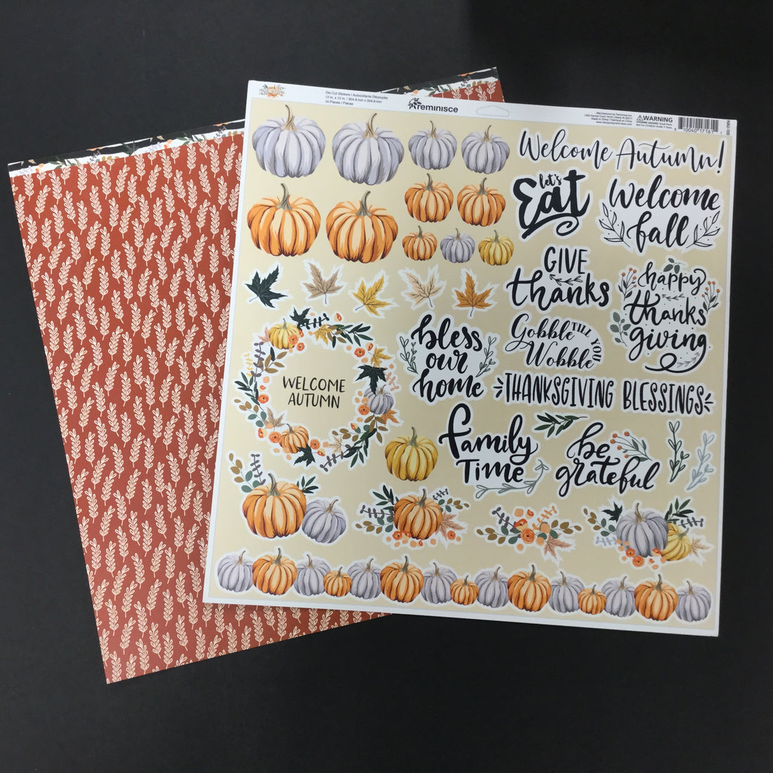 Reminisce HELLO AUTUMN Paper Pack 2pc Scrapbooksrus