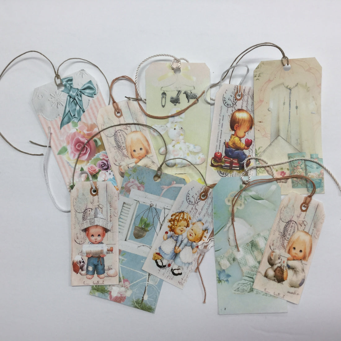 Tags &amp; Ephemera 10pc SHABBY CHIC BABY SETB Scrapbooksrus 