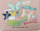 Pink Paislee Heidi Swapp BUTTERFLY Ephemera 90pc Scrapbooksrus 
