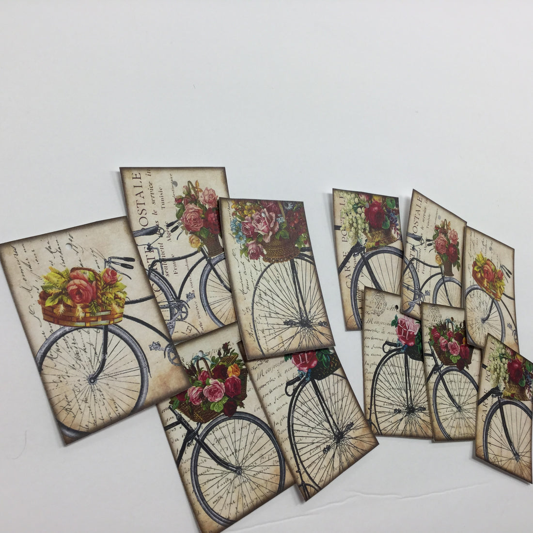 Tags &amp; Ephemera 11 VINTAGE ROSE BICYCLE TAGS Scrapbooksrus 