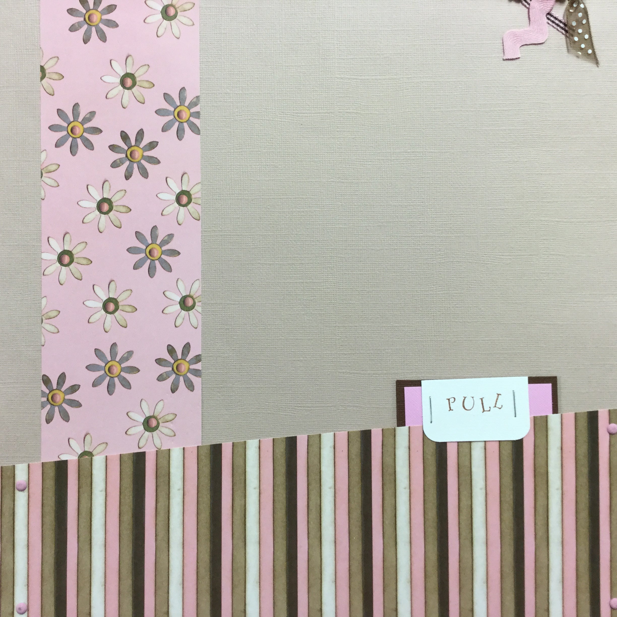 Premade Pages $2.00 PINK &amp; BROWN FLORALS 12&quot;X12&quot; Scrapbook Pages Scrapbooksrus 