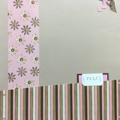 Premade Pages $2.00 PINK & BROWN FLORALS 12"X12" Scrapbook Pages Scrapbooksrus 