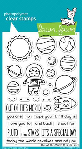 Lawn Fawn OUT OF THIS WORLD Clear Stamps 30pc Scrapbooksrus 