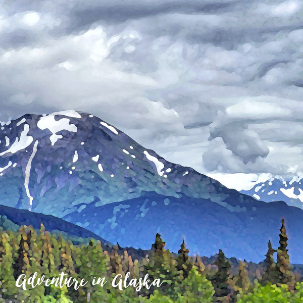 ALASKA ADVENTURE LEFT WATERCOLOR 12X12 Paper Scrapbook Customs Scrapbooksrus