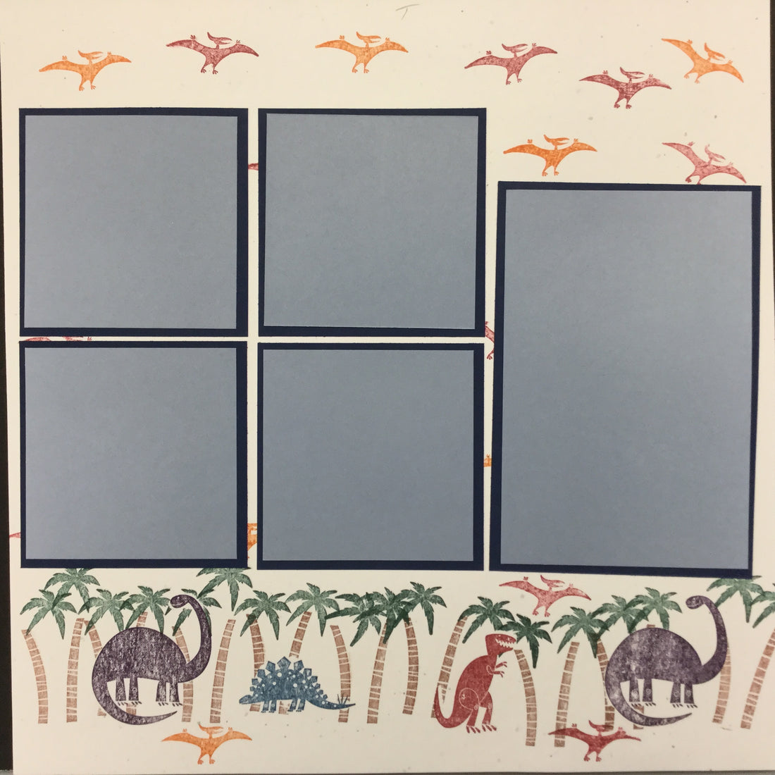 Premade Pages DINOSAURS (2) 12"X12" Scrapbook Pages Scrapbooksrus