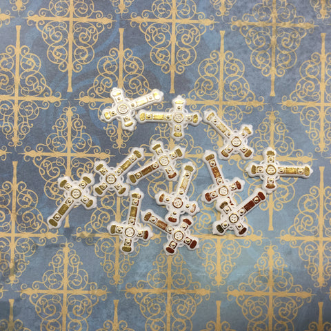 Gold and White CROSS Scrapbooksrus 
