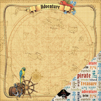 ScrapBerrys THE PIRATES TREASURE 12&quot;X12&quot; Scrapbook Kit 16pc