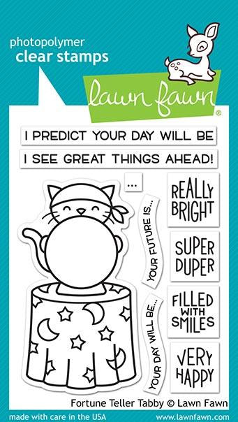 Lawn Fawn FORTUNE TELLER TABBY Clear Stamps 4&quot;X3&quot; Scrapbooksrus 
