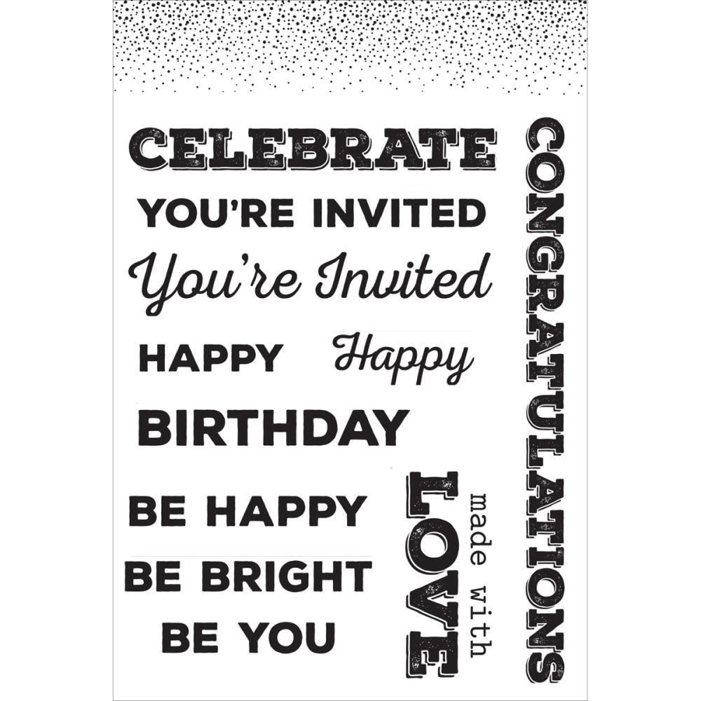 Kaisercraft A TOUCH OF GOLD Clear Acrylic Stamps 6.25"X4" 12pc