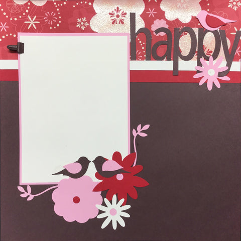 $5.00 Premade Pages HAPPY BIRDS (2) 12"X12" Scrapbook Pages Scrapbooksrus 