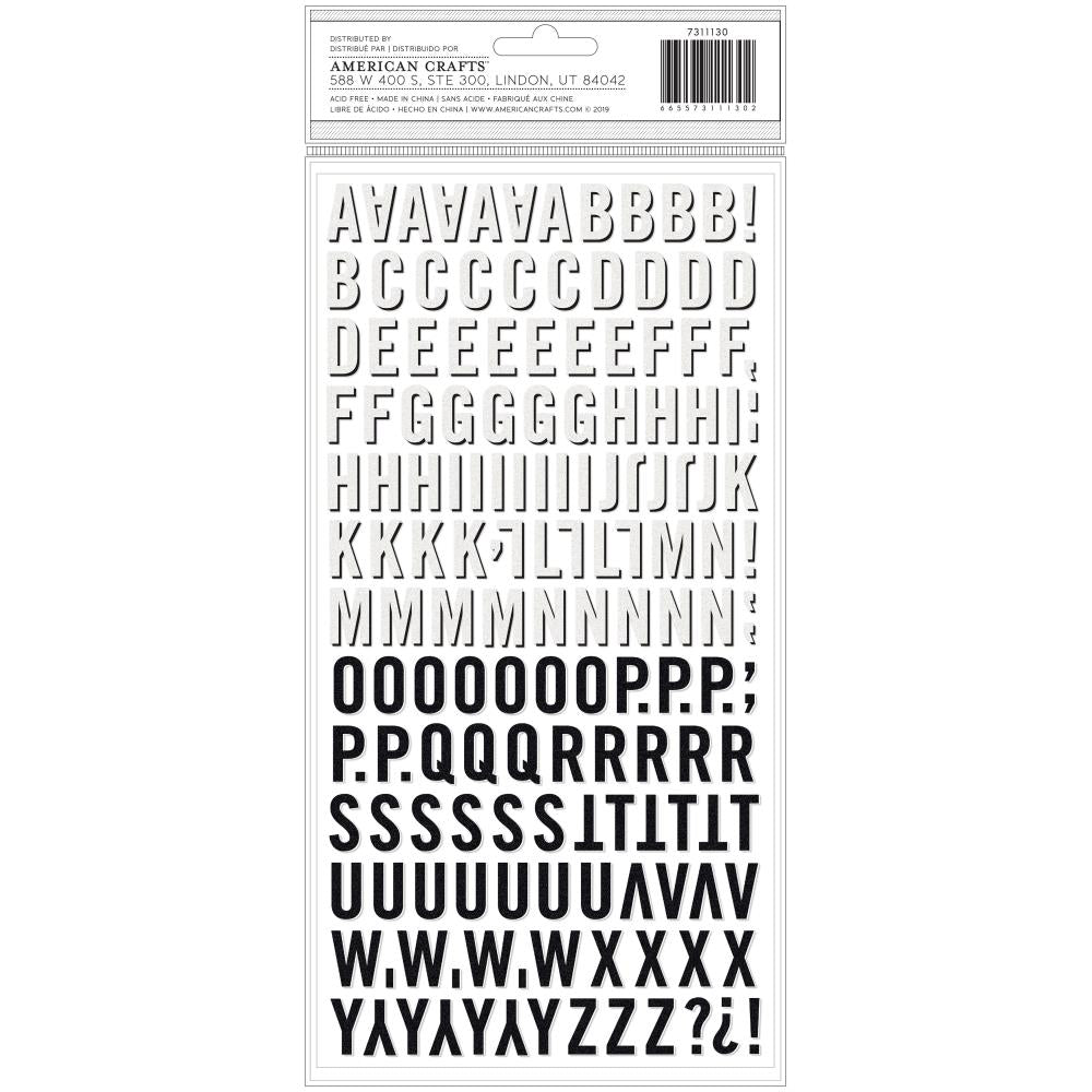 American Crafts Thickers TUXEDOS & TIARAS Glitter Foam Letter Stickers Scrapbooksrus