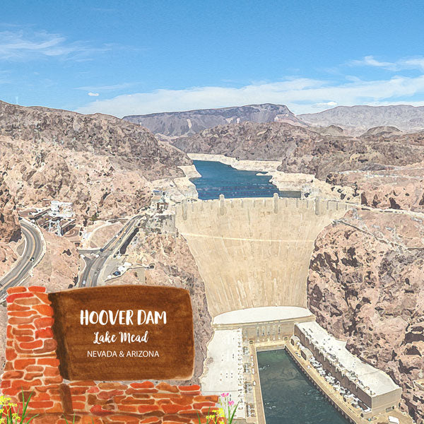 Nevada HOOVER DAM Lake Mead Double Sided 12&quot;X12&quot; Scrapbook Paper Scrapbooksrus 