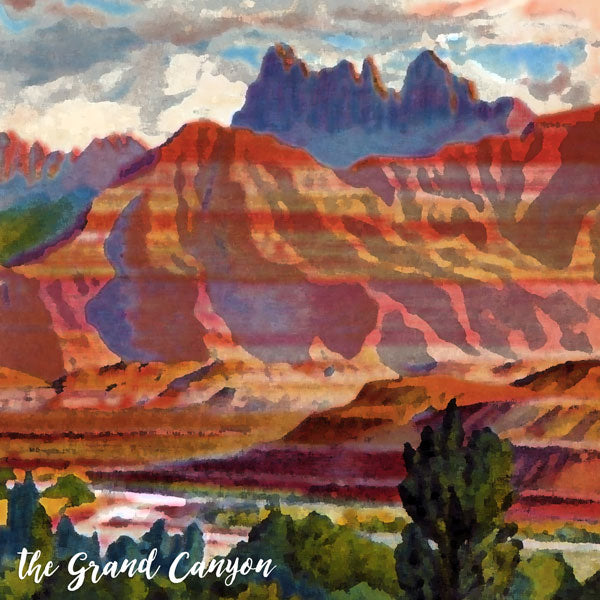 GRAND CANYON LEFT Watercolor 12&quot;X12&quot; Scrapbook Customs Paper Scrapbooksrus 