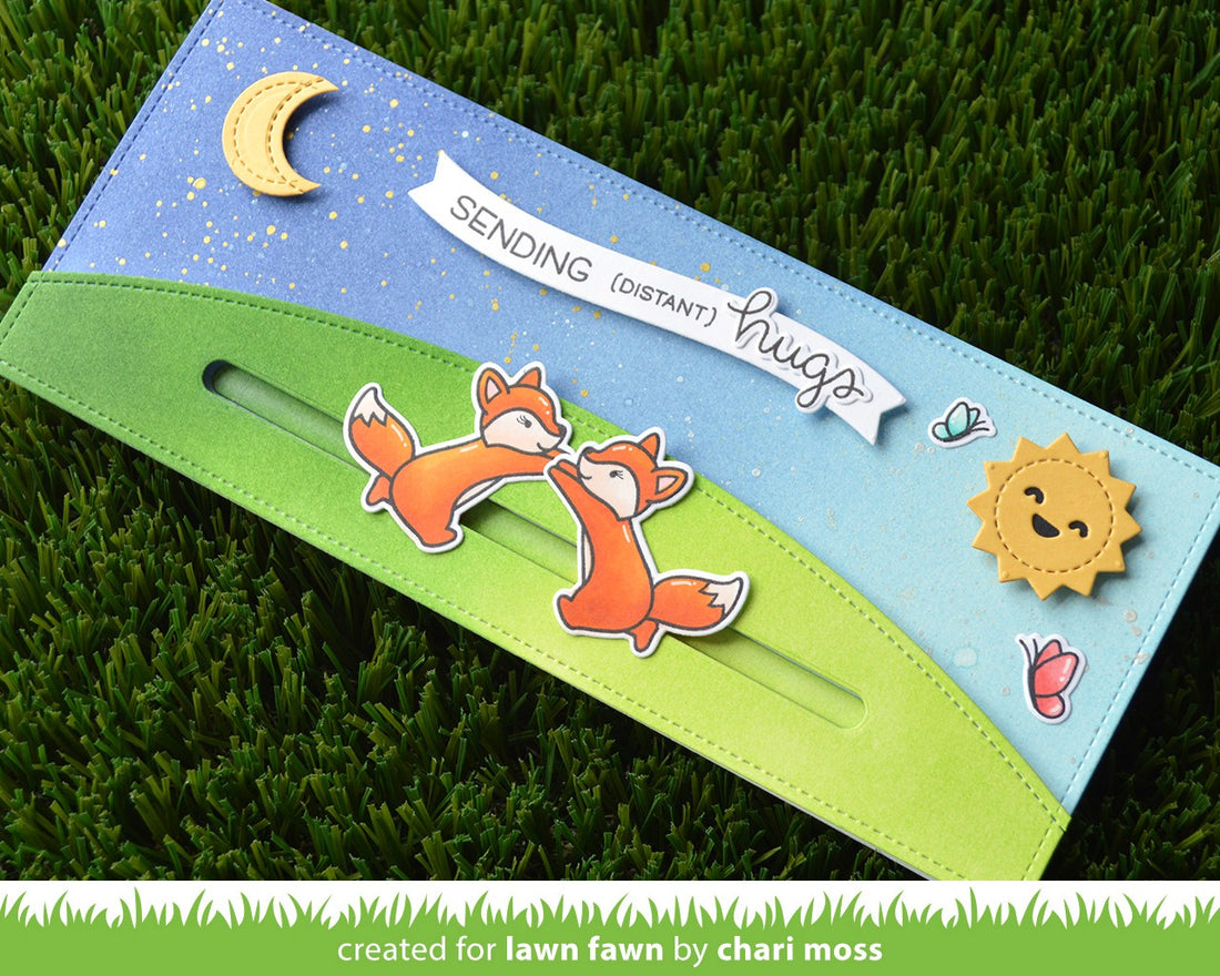 Lawn Fawn BUTTERLY KISSES FLIP-FLOP Clear Stamps 3"X2" 7pc Scrapbooksrus