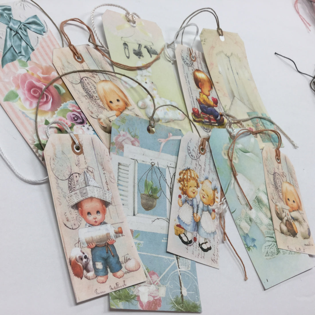 Tags &amp; Ephemera 10pc SHABBY CHIC BABY SETB Scrapbooksrus 