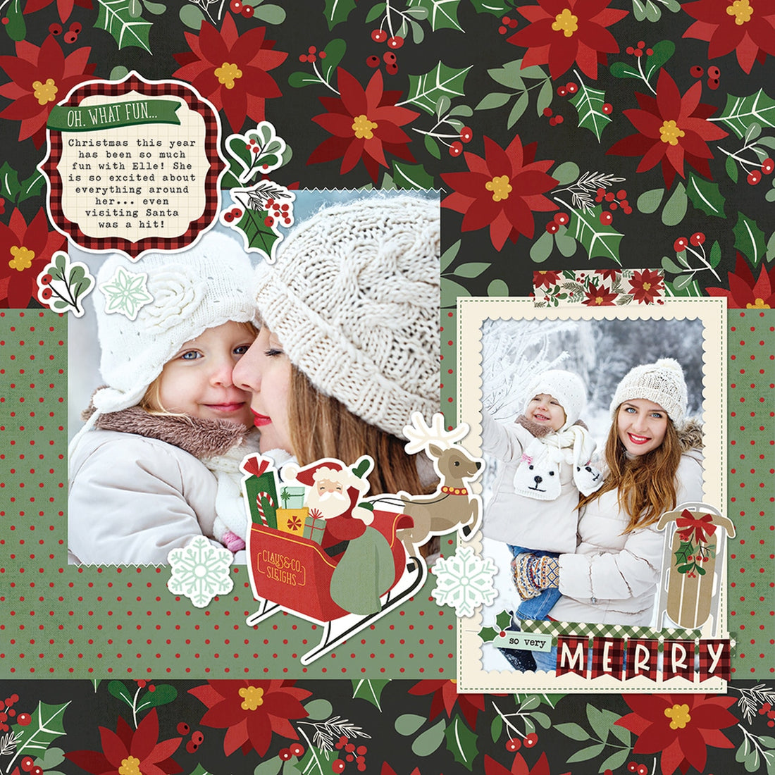 Simple Stories JINGLE ALL THE WAY Chipboard Frames 6pc. Scrapbooksrus 