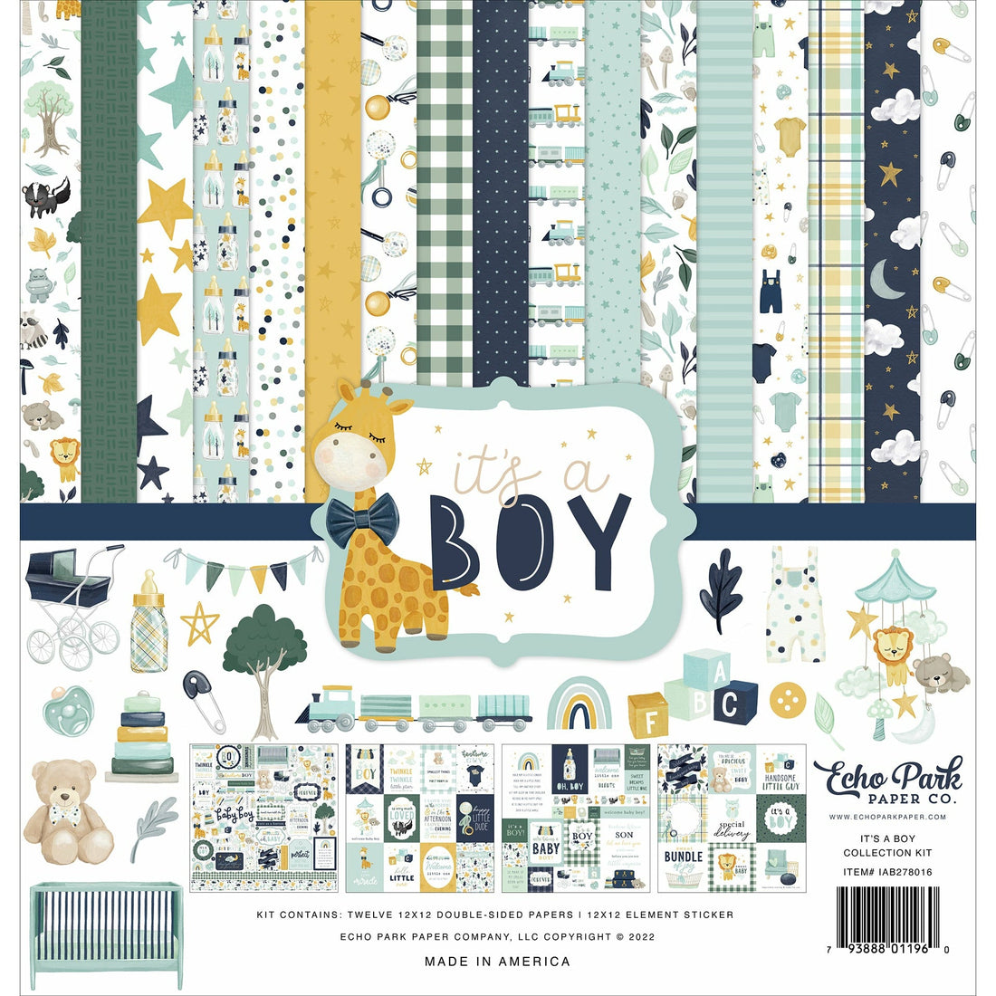 Echo Park IT’S A BOY 12"X12" Collection Kit Scrapbooksrus