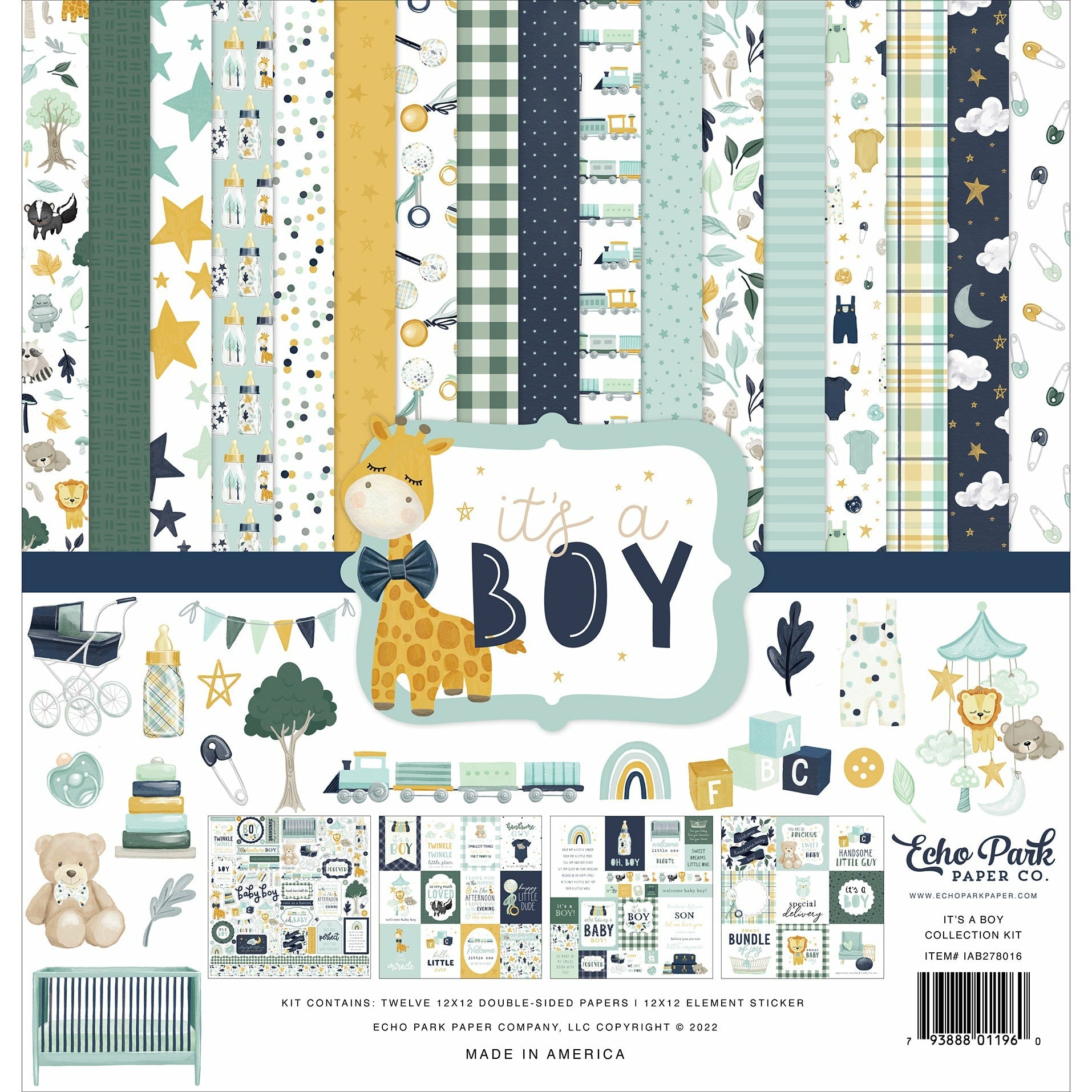 Echo Park IT’S A BOY 12&quot;X12&quot; Collection Kit Scrapbooksrus 