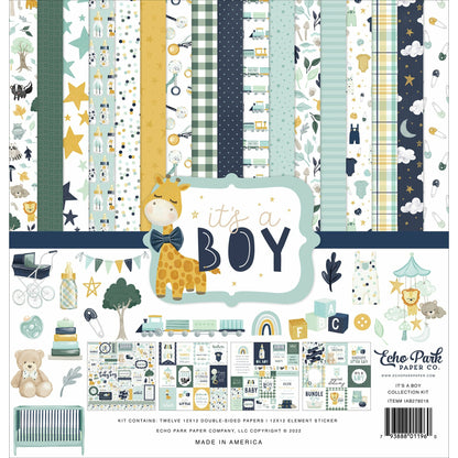 Echo Park IT’S A BOY 12&quot;X12&quot; Collection Kit Scrapbooksrus 