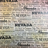 NEVADA POSTAGE MAP - PEACH Double Sided 12"X12" Scrapbook Travel Paper Scrapbooksrus 