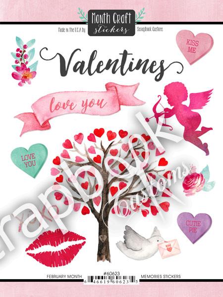 Scrapbook Customs Month Craft Stickers February