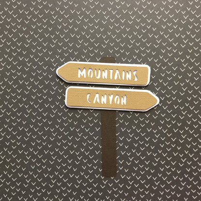 HIKING SIGN POST Forest Lake Mountain Waterfall Canyon Die Cuts