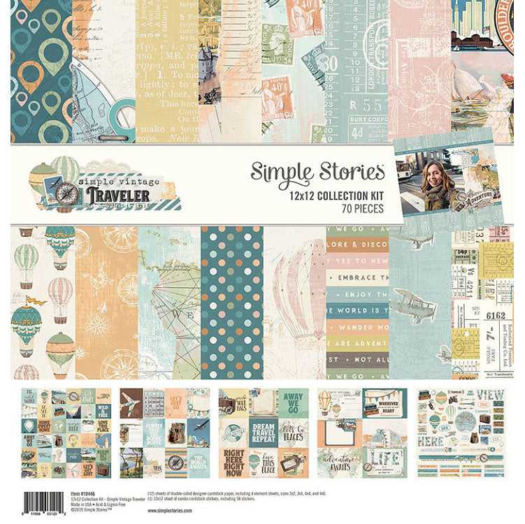 Simple Stories Simple Vintage Traveler 12&quot;x12&quot; COLLECTION KIT Scrapbooksrus 