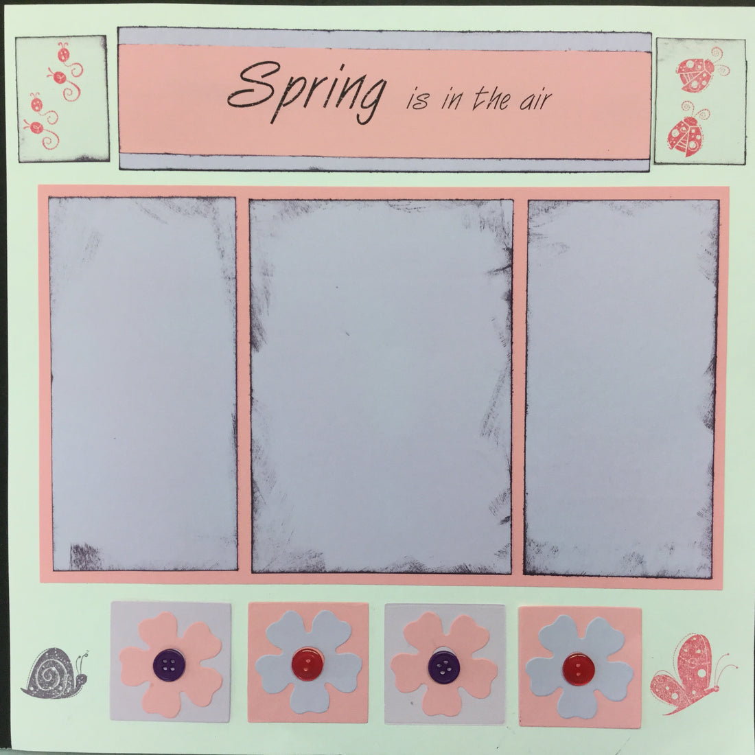 Premade Pages SPRING IS IN THE AIR (2) 12"X12" Scrapbook Pages Scrapbooksrus