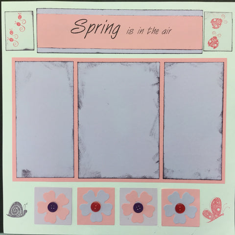 Premade Pages SPRING IS IN THE AIR (2) 12"X12" Scrapbook Pages Scrapbooksrus 