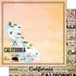 CALIFORNIA POSTAGE MAP - PEACH Double Sided 12"X12" Scrapbook Travel Paper Scrapbooksrus 