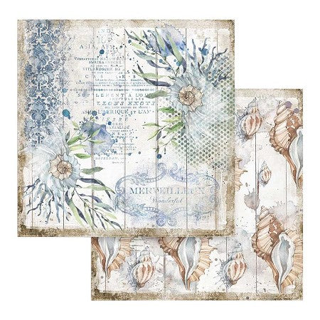 Stamperia Romantic Sea Dream SHELLS SBB787 12"X12" Scrapbook Paper Scrapbooksrus