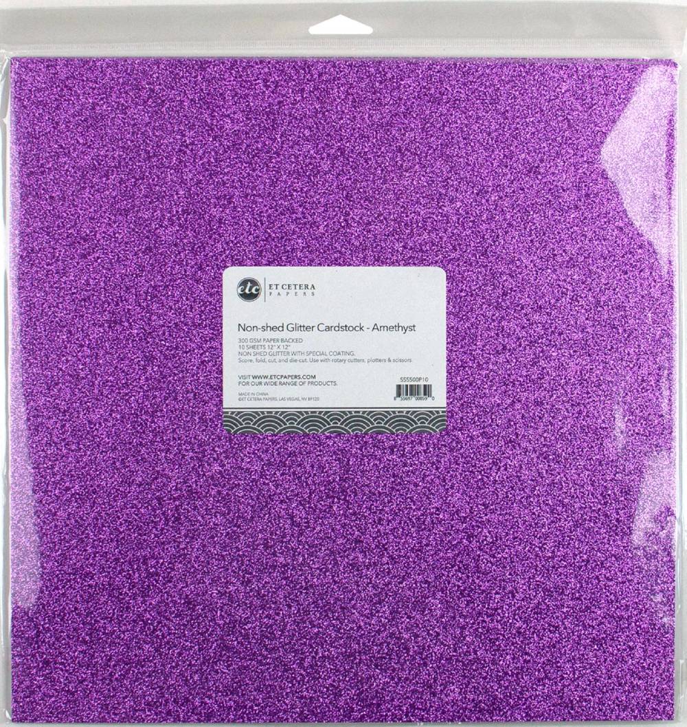 Etcetera 12&quot;X12&quot; Non-Shed Glitter Cardstock Paper Scrapbooksrus 