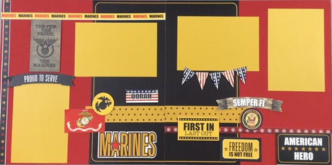 Premade Scrapbook Pages MARINES Military Scrapbook Layout @Scrapbooksrus