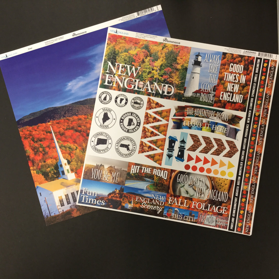 Reminisce NEW ENGLAND Paper Pack 2pc Scrapbooksrus