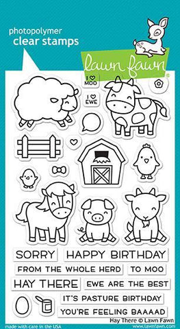 Lawn Fawn HAY THERE Barn Animals Clear Stamps 25 pc
