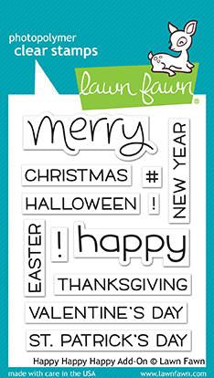 Lawn Fawn HAPPY HAPPY HAPPY ADD-ON Clear Stamps 12pc Scrapbooksrus 